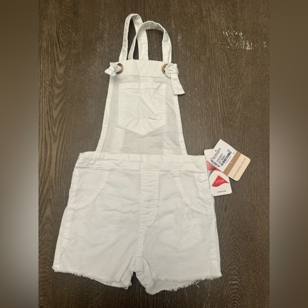 NWT UP BABY WHITE OVERALLS - Size 3 Years SKU:23